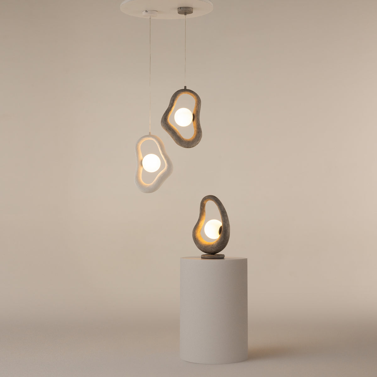 Opus Pendant Light – Grey / White, 28W by Maytoni – view 8
