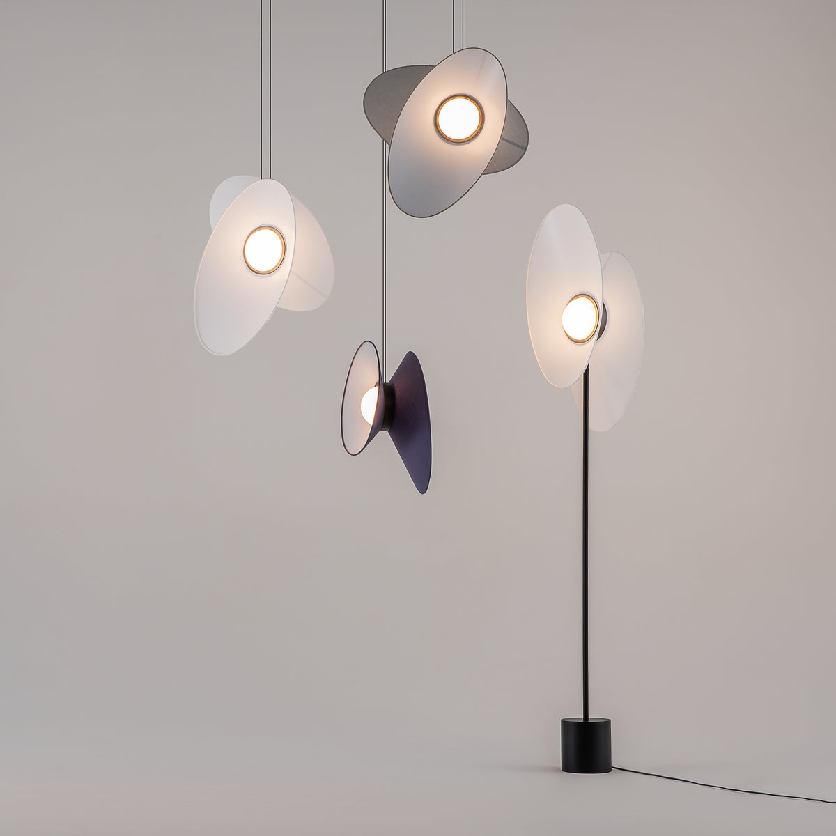 Evolution pendant light design composition