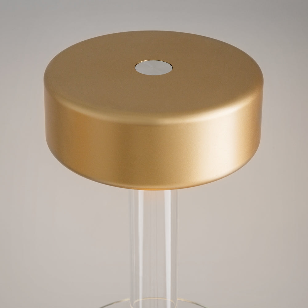 Maytoni AI Collaboration rechargeable table lamp – Transparent glass / Gold – light detail