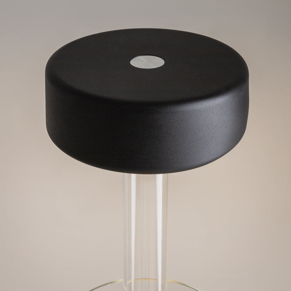 Maytoni AI Collaboration rechargeable table lamp – Transparent glass / Black – shade detail