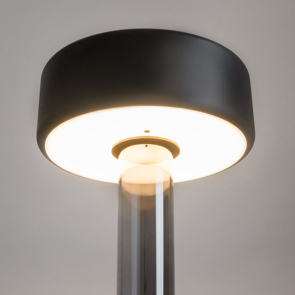 Maytoni AI Collaboration rechargeable table lamp – Grey glass / Black – shade detail