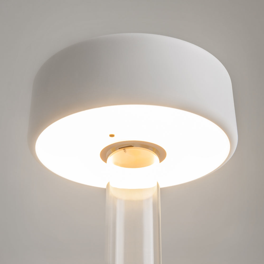 Maytoni AI Collaboration rechargeable table lamp – Transparent glass / White – shade detail
