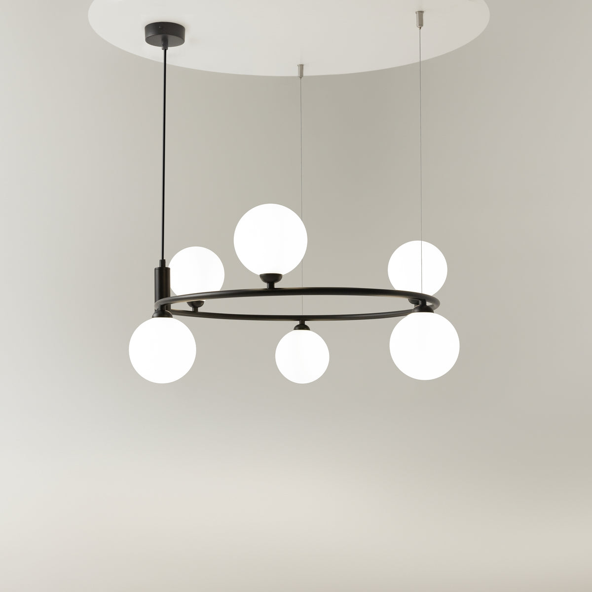 Ring Pendant Light – Black / White, 25W by Maytoni – view 5
