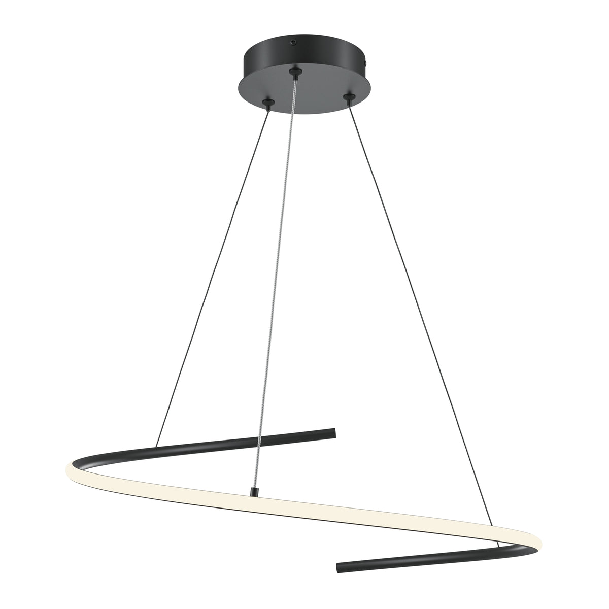 Curve LED Pendant Light – 31W – Black / White (MOD242PL-L33BK)