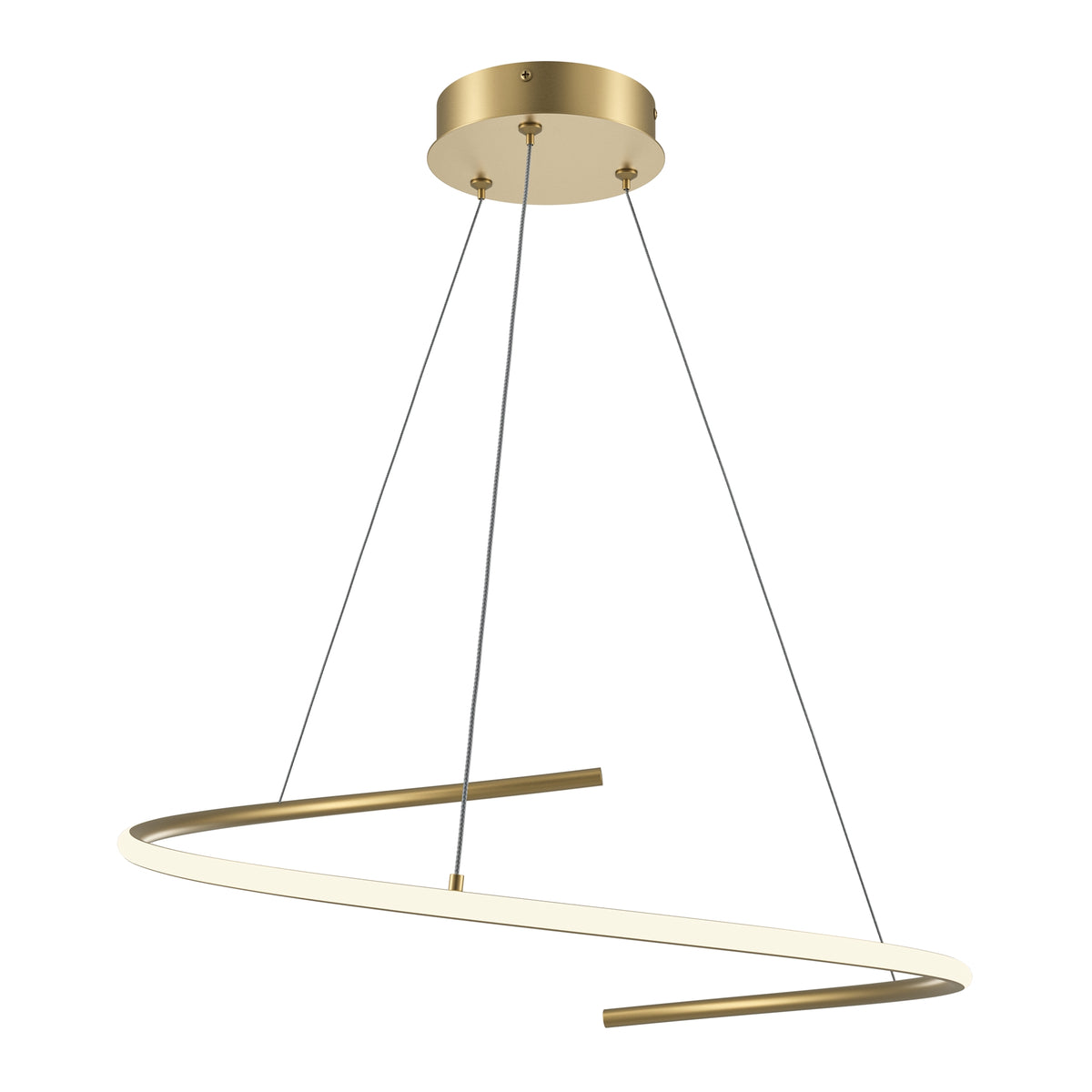 Curve LED Pendant Light – 31W – Brass / White (MOD242PL-L33BSK), view 5
