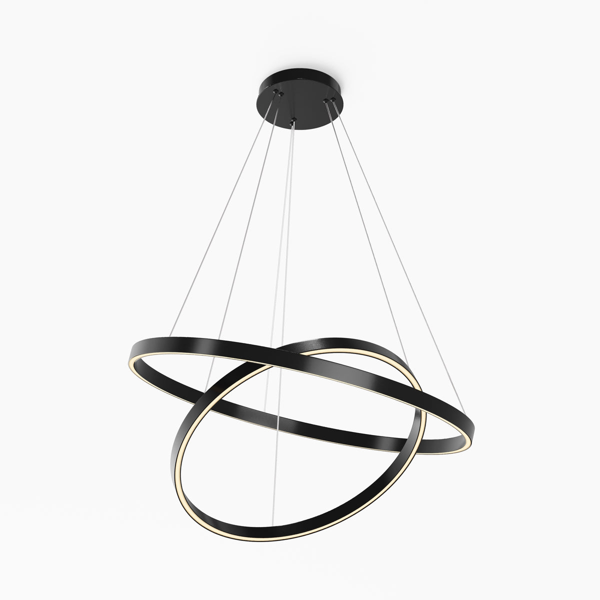 Rim LED Pendant Light – 83–84W – Black / White (MOD058PL-L74BK)