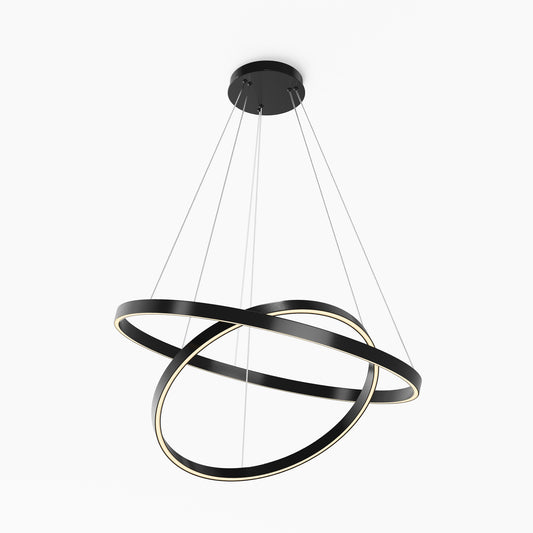 Rim LED Pendant Light – 83–84W – Black / White (MOD058PL-L74BK)