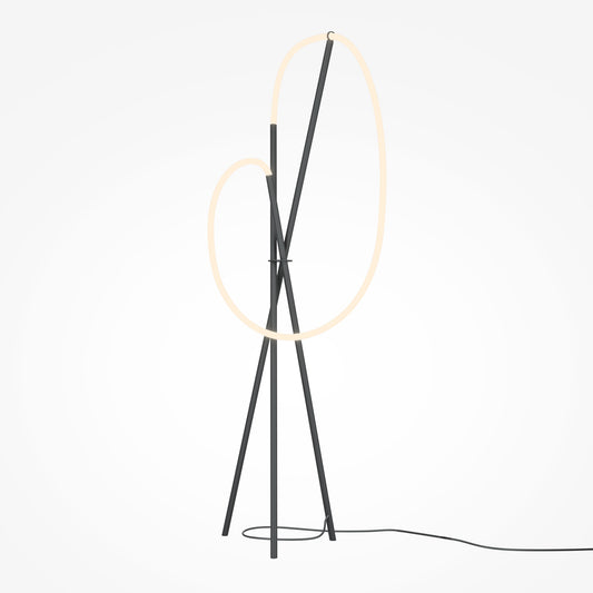 Crochet LED Floor Lamp – Black / White (MOD369FL-L36B3K)