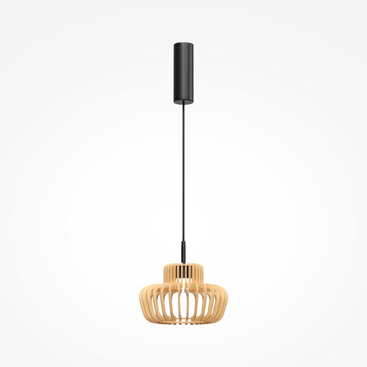 Namiki LED Pendant Light – Ø265 mm – Black / Natural wood (MOD465PL-L12BK2)