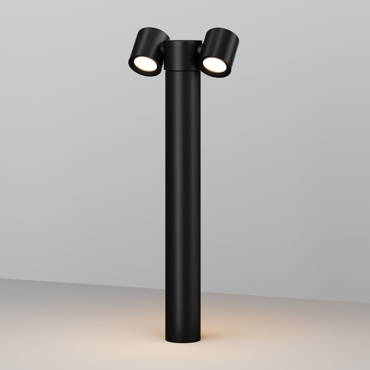 Wall Street Double Outdoor Bollard Light – Black