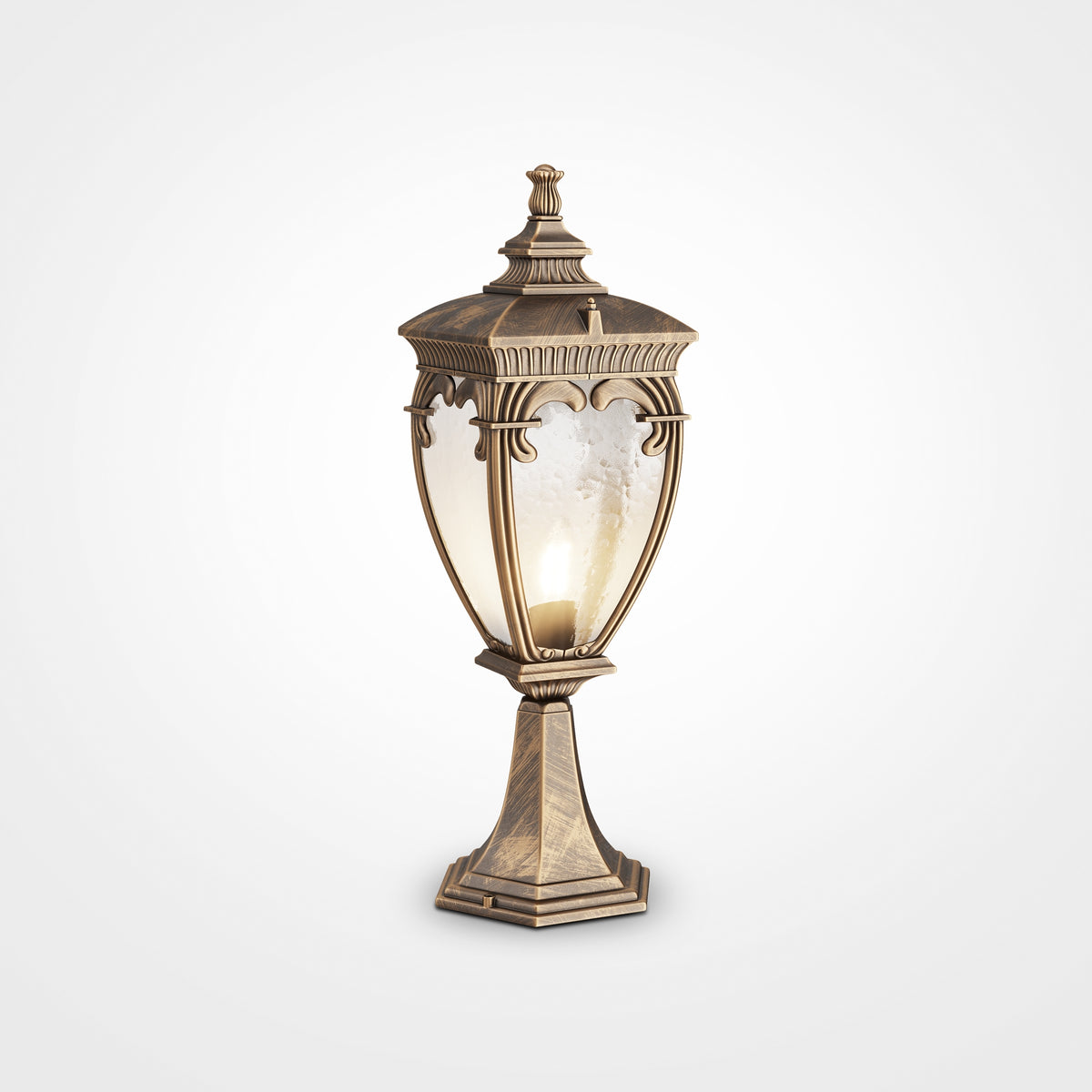Fleur 485 mm Outdoor Bollard Light – Black with gold, view 3