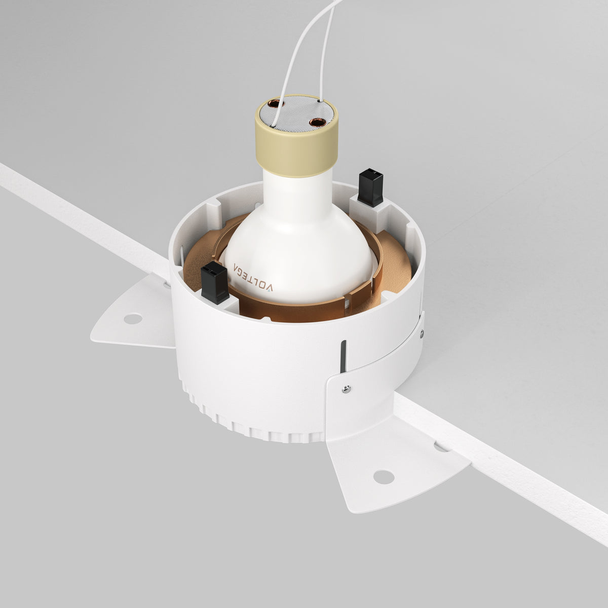 Share Recessed Downlight – Ø140mm – White / Matte Gold (DL051-01-GU10-RD-WMG), view 12