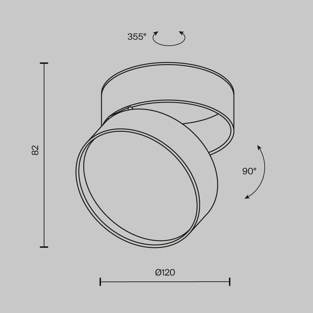Onda LED Ceiling Light – 18W – Black (C024CL-18W3K-B-1), view 6