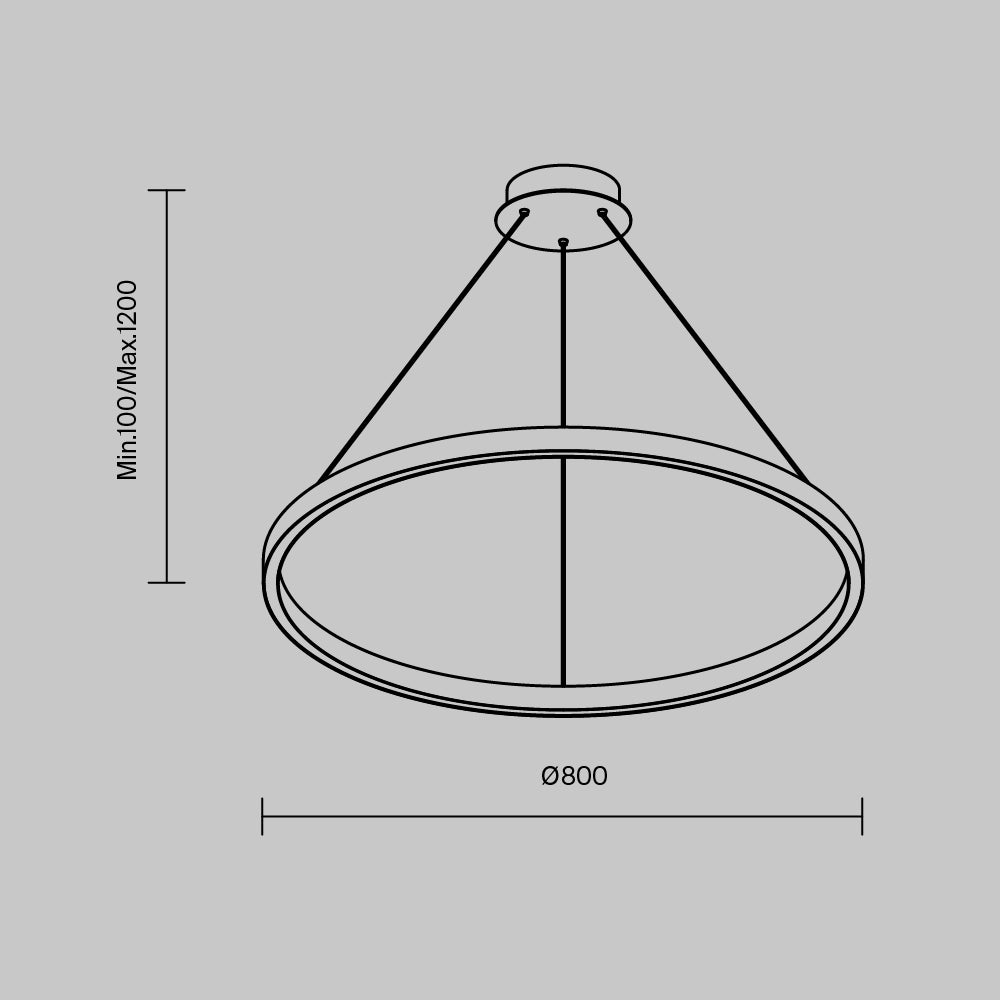 Rim LED Pendant Light – 51W – Black / White (MOD058PL-L42BK), view 6