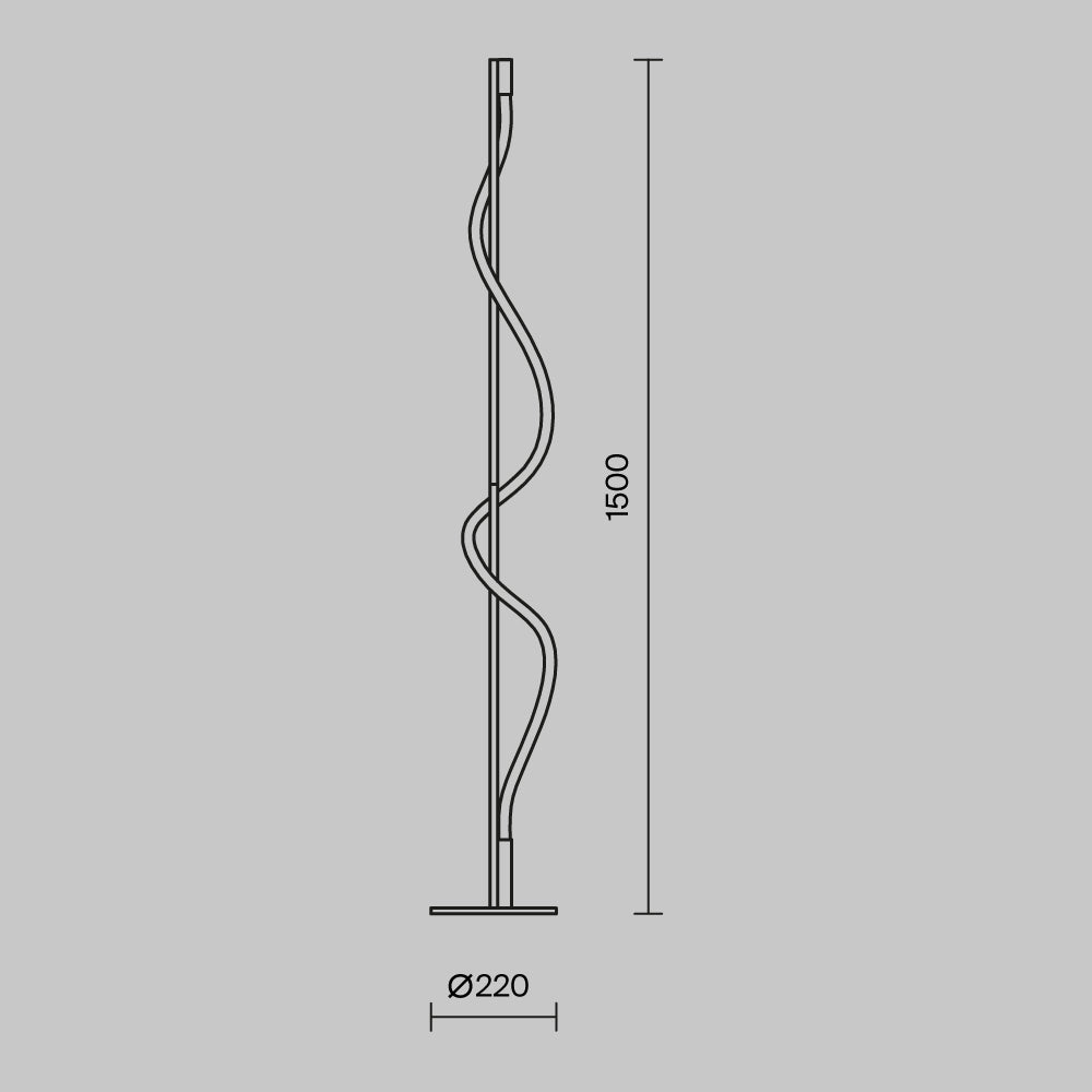 Tau LED Floor Lamp – Black / White, 15W by Maytoni – view 7