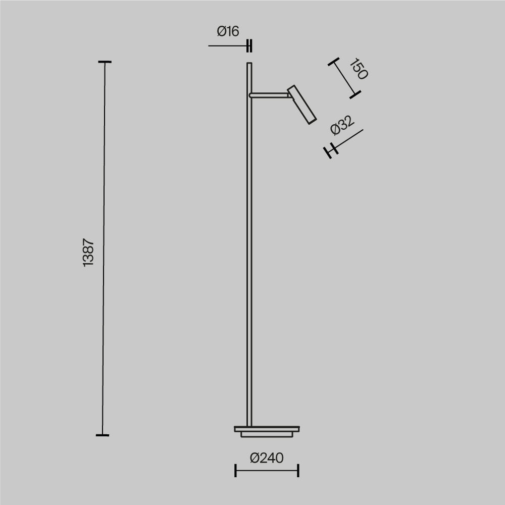 Estudo LED Floor Lamp – Black, 11W by Maytoni – view 4