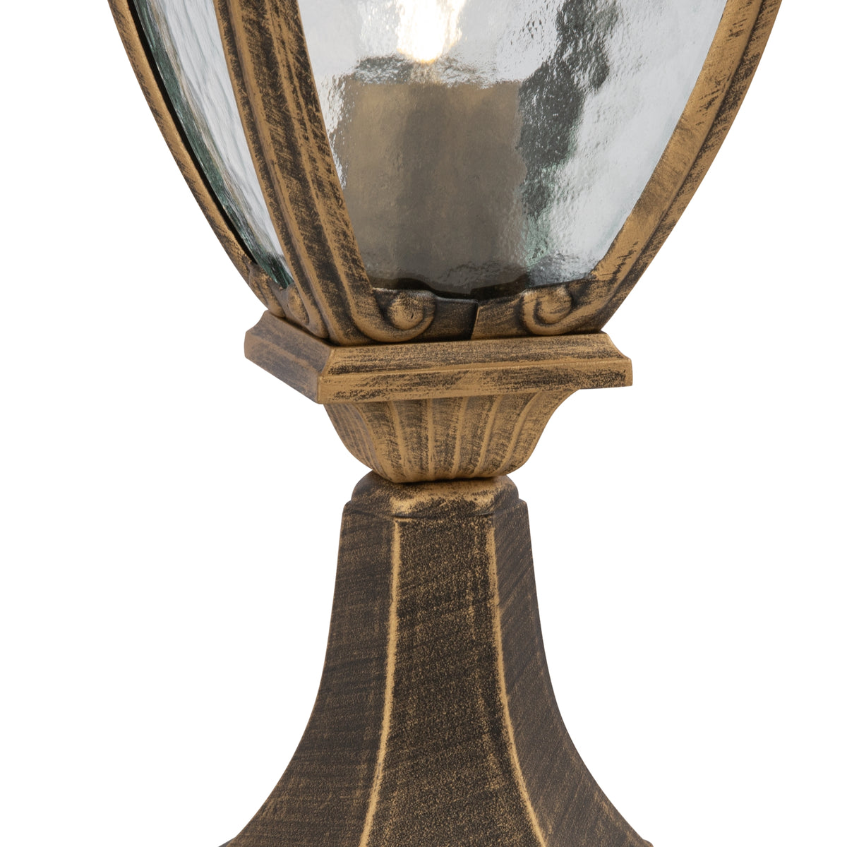 Fleur 485 mm Outdoor Bollard Light – Black with gold, view 2