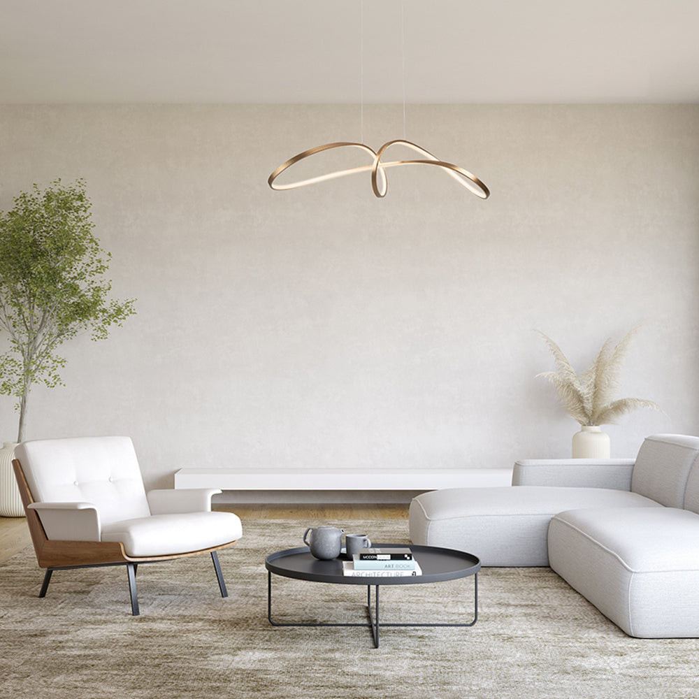 Curve LED Pendant Light – Gold / White, 42W by Maytoni – view 2