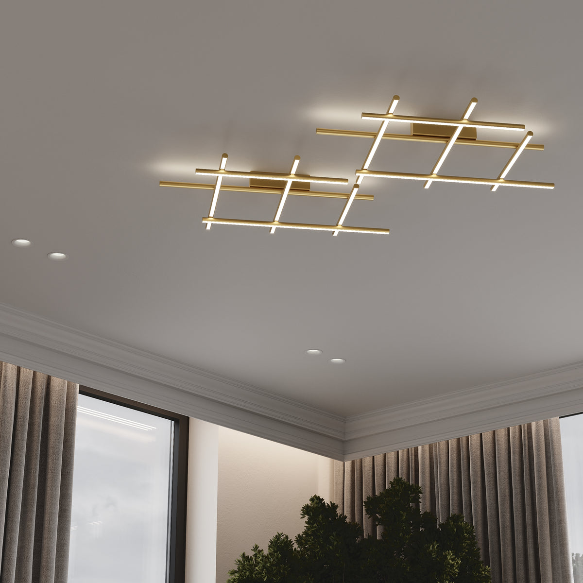 Radiance LED Ceiling Light – Gold / White, 50W by Maytoni – view 2