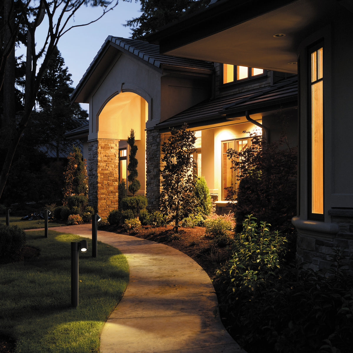 Wall Street Single Outdoor Bollard Light – Black, view 2