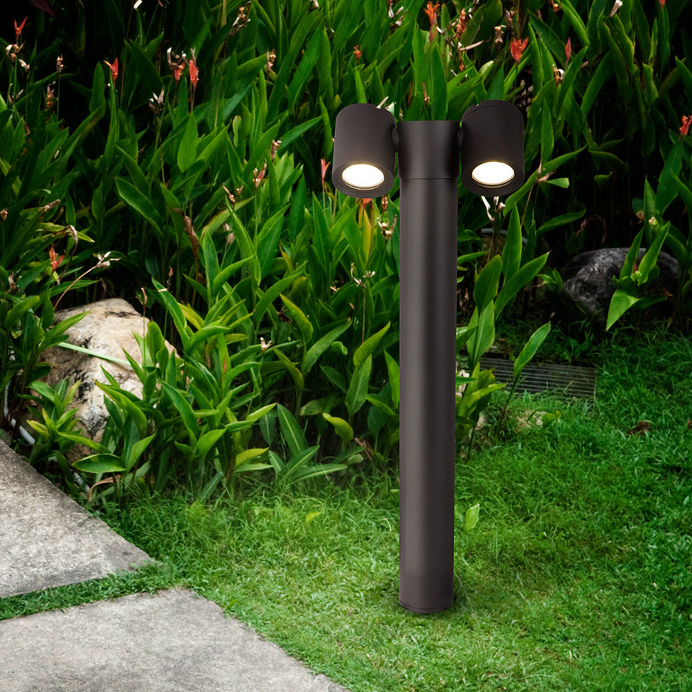 Wall Street Double Outdoor Bollard Light – Black, view 2